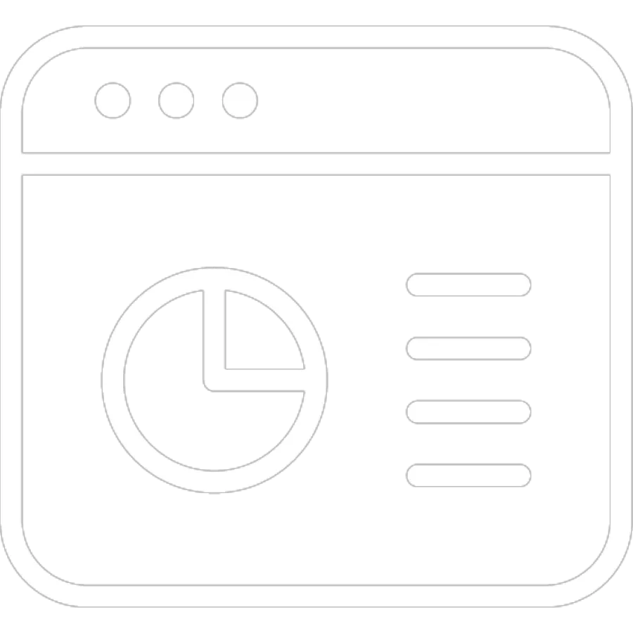 Dashboard-Icon mit Diagramm zur Darstellung von Reporting und Datenübersicht.