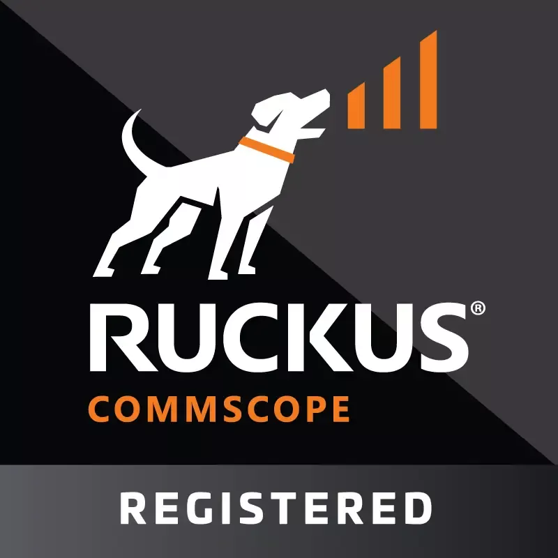 Logo des Netzwerk- und WLAN-Experten RUCKUS CommScope.