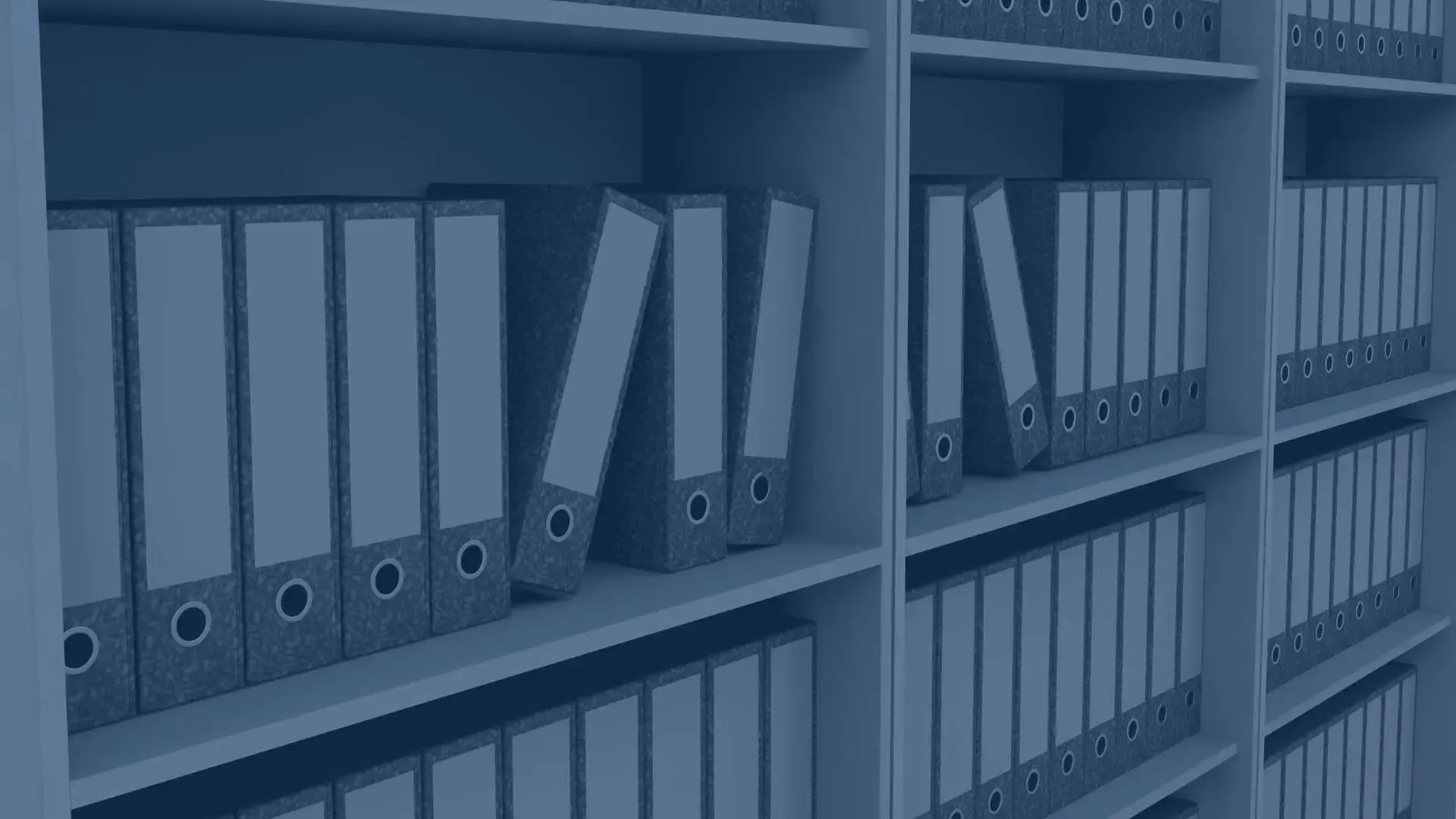 Geordnete Aktenordner im Schrank für die Dokumentenverwaltung.